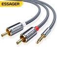 thumbnail image 2 of Essager RCA Cable de Audio Jack 3,5 a 2 RCA Cable 3,5mm Jack a 2RCA macho Splitter Aux Cable para TV PC amplificadores DVD Cable de altavoz Tan Jianjun unisex, 2 of 2