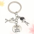 thumbnail image 4 of 1pc And Fork Chair Charms Keychain DAD IS (grill) KING Daddy Family Father's Day Gift Keyring (Silver), 4 of 6