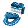 thumbnail image 2 of Ngheia Toilet Seat Cushion Net Red Gold Diamond Velvet Three-Piece Set Blue, Flannel Toilet Tank Cover: Plush Toilet Lid Cover with Side Pockets, 2 of 6