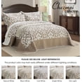 thumbnail image 5 of Chezmoi Collection Oversized Bedspread 128x120, Jacquard Matelasse Floral Damask Design, 5-Piece Lightweight Reversible Microfiber Coverlet Set Textured Dot Border, Super King, Taupe/White, 5 of 9