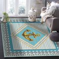 thumbnail image 5 of Area Rug 2'7''x5' Vintage Ocean Golden Anchor Blue Stripes Washable Area Rugs Non Shedding Floor Carpet Rubber Backing Non-Slip Indoor Mats for Living Room Bedroom Kitchen, 5 of 8