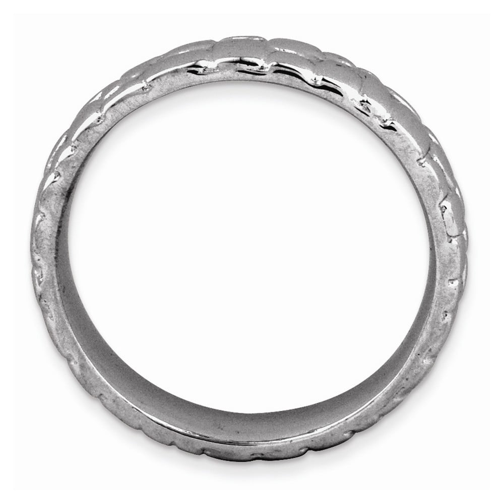 Sterling Silver Stackable Black-plated Ring - 3.9 Grams - Size 7