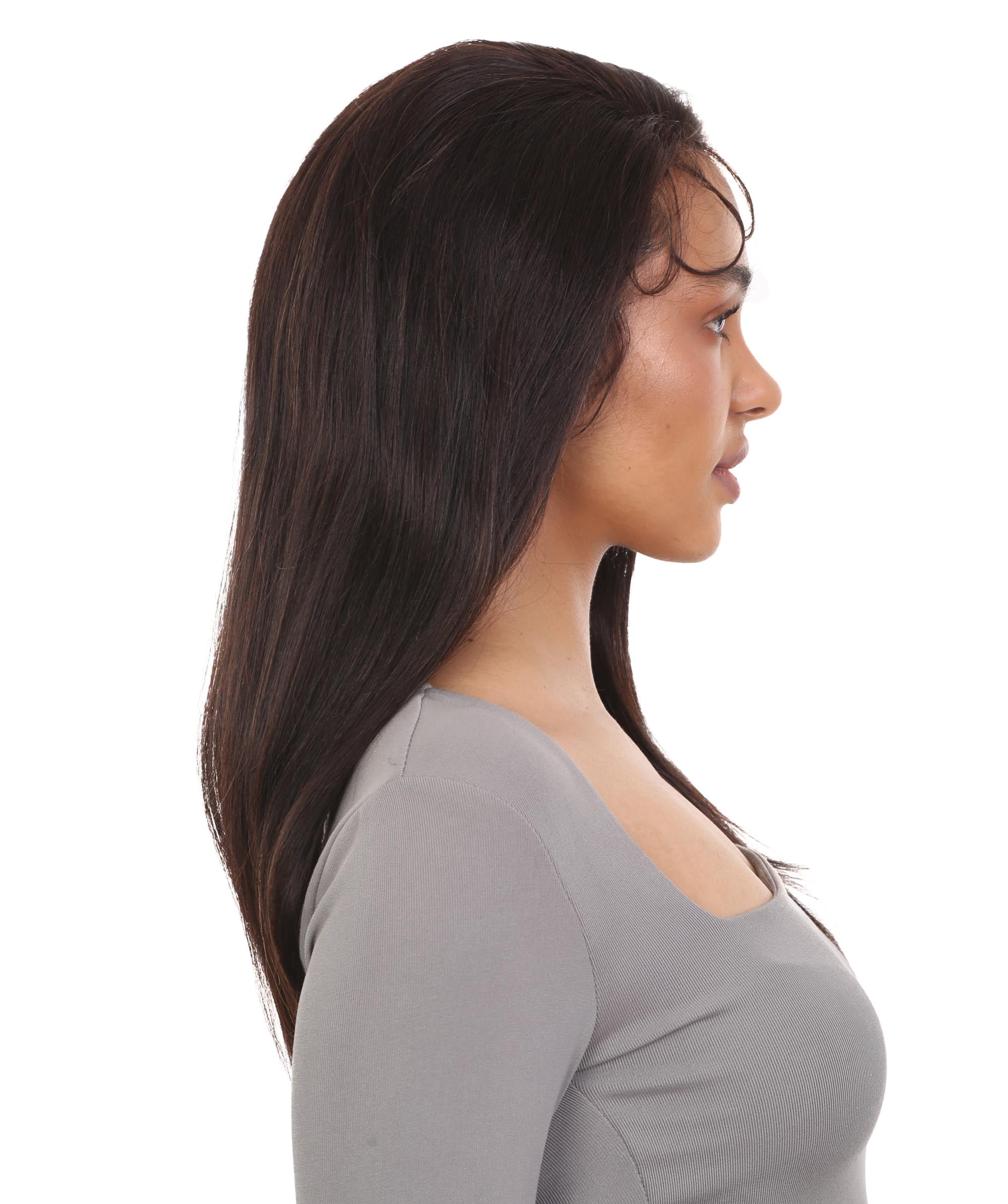LUXLUXE Dana 21" 100% Human Hair Lace Front Wig with 3.5x13-inch HD Lace, Heat-styleable Human Hair, (NATURAL)