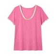 thumbnail image 6 of Aboser Short Sleeve Shirts for Women Y2K Tops Trendy Scoop Neck Basic Tees Slim Fitted Casual Tshirts Summer Going Out Top 2026, 6 of 9