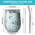 thumbnail image 5 of 12oz Stemless Wine Tumblers White and Blue Of Animal Print Vacuum Insulated Stainless Steel Travel Tumbler Cups Mug with Lid and Straw for Champaign,Cocktail,Beer with Cleaning Brush, 5 of 5