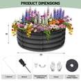 thumbnail image 3 of Raised Garden Bed with Safety Edging - Olive Green 2x2x1 ft - Rounded - Pack of 2 - Bottomless Galvanised Steel Planter Box for Plants, Vegetables and Flowers, Galvanized Metal Raised Garden Beds, 3 of 9