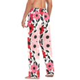 thumbnail image 3 of FORMRS Mens Pajama Pants with Pockets Sleepwear Lounge Bottoms Sizes S-2XL, Pink and Red Flowers, 3 of 7