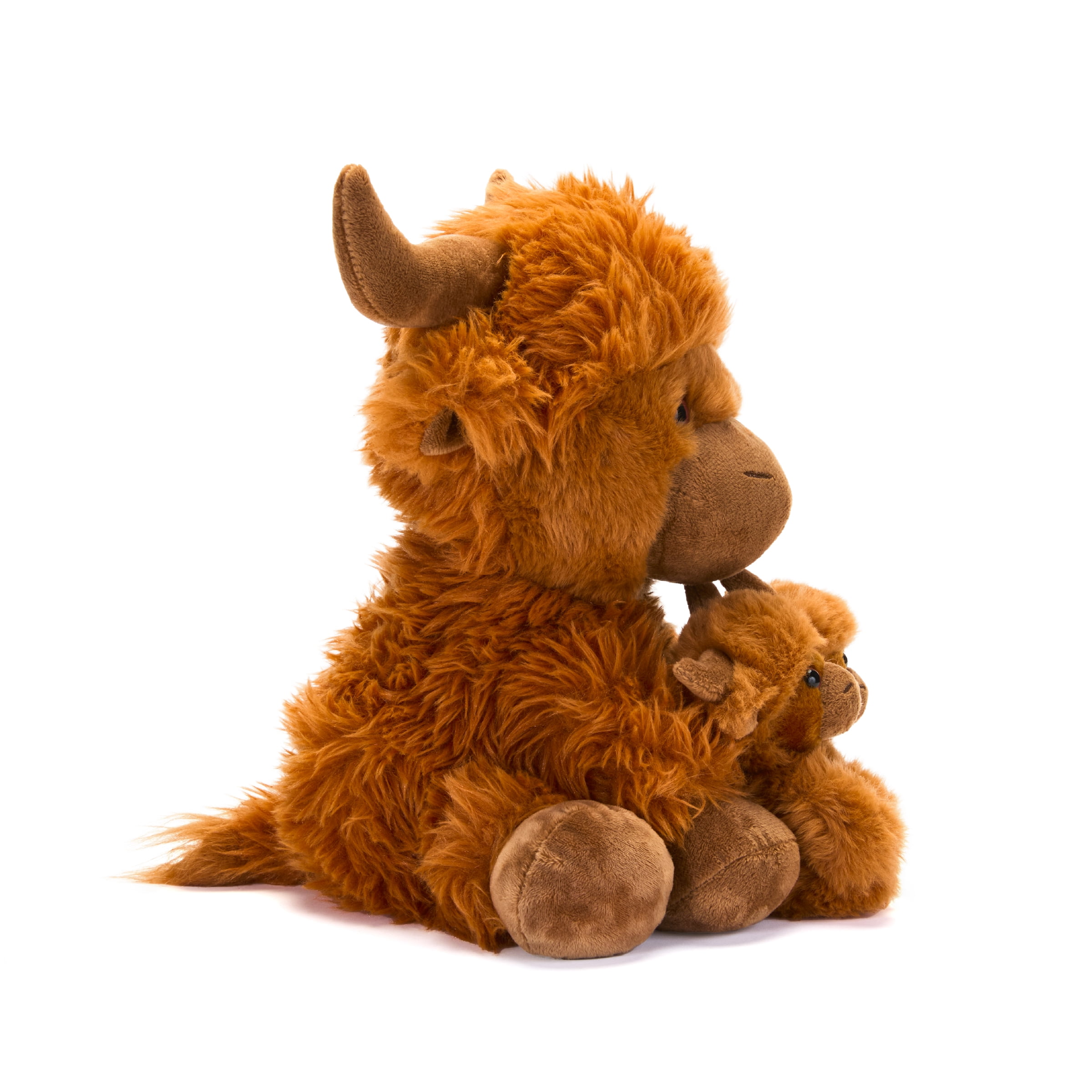 Hugs & Cuddles™ Fluffy Fam 10” Highl& Cow Mommy & Babies Plush Set