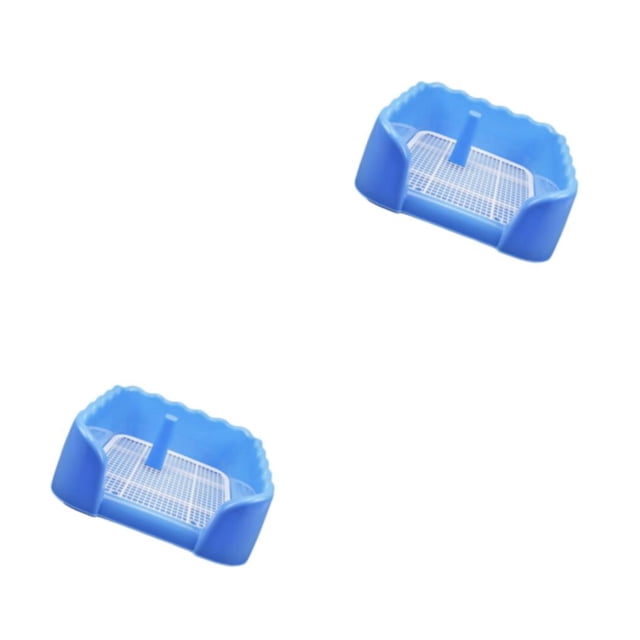 Methold Inodoro para perros, bandeja para orinal para cachorros, inodoro para mascotas para interiores y exteriores, para perros medianos, azul Azul 2piezas