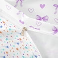 thumbnail image 4 of Erosebridal Girls Bow-Tie Queen Duvet Cover Set, Kawaii Love Hearts Bedding, White Purple, Colorful Stars Reversible, 1 Duvet Cover and 2 Pillowcases (No Comforter), 4 of 5