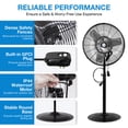 thumbnail image 3 of Achazel 24" Outdoor Pedestal Oscillating Misting Fan, 3-Speed Waterproof Industrial Fan, High Velocity Patio Cooling Fan for Outside, UL Listed, 3 of 7