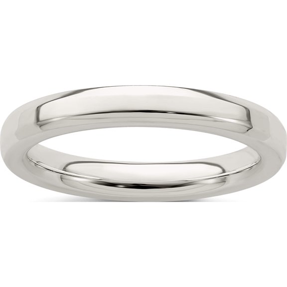 Sterling Silver Ss 3mm Bevel Edge Size 10 Band Made In United States qbec030-10