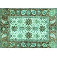 thumbnail image 1 of Ahgly Company Machine Washable Indoor Rectangle Abstract Turquoise Blue Modern Area Rugs, 5' x 7', 1 of 4