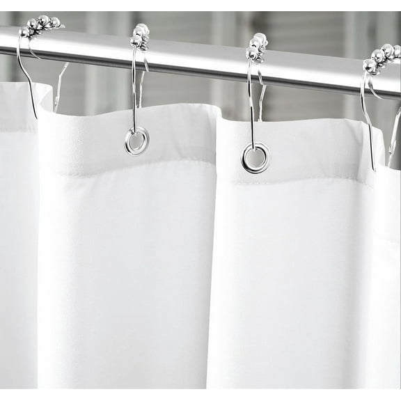 Waterproof Fabric Shower Curtain Liner with 6 Weighted Magnets,72 x 72 inch Hotel Quality & Soft Cloth Shower Curtain,Washable White Shower Curtain Liner for Bathroom