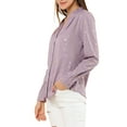 thumbnail image 4 of INSPIRE CHIC Women's Stand Collar Long Sleeve Metallic Stars Shirt M Dark Purple, 4 of 8