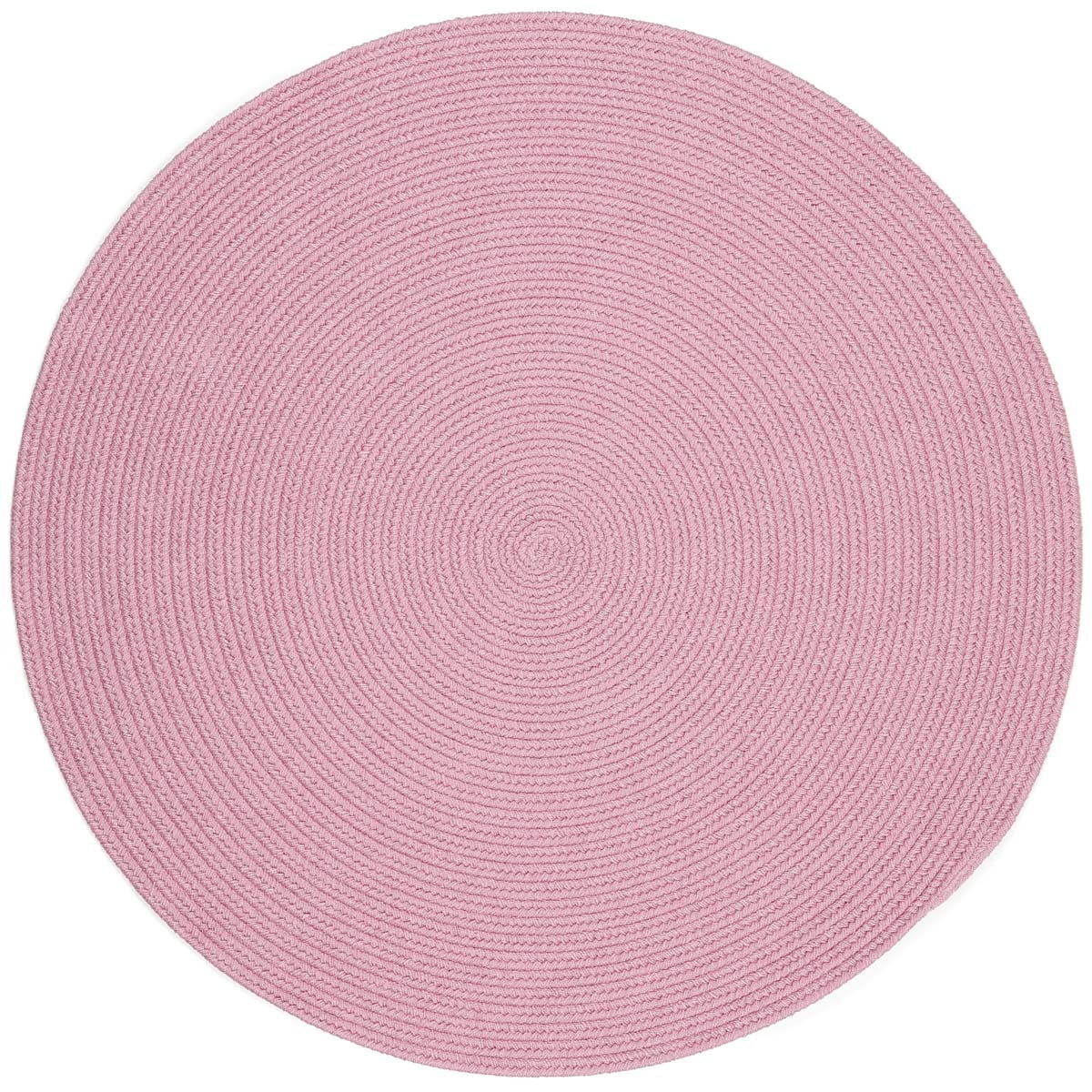 Pink Rug Braided Solid Color, 10Foot Round Soft Kids/Nursery Carpet