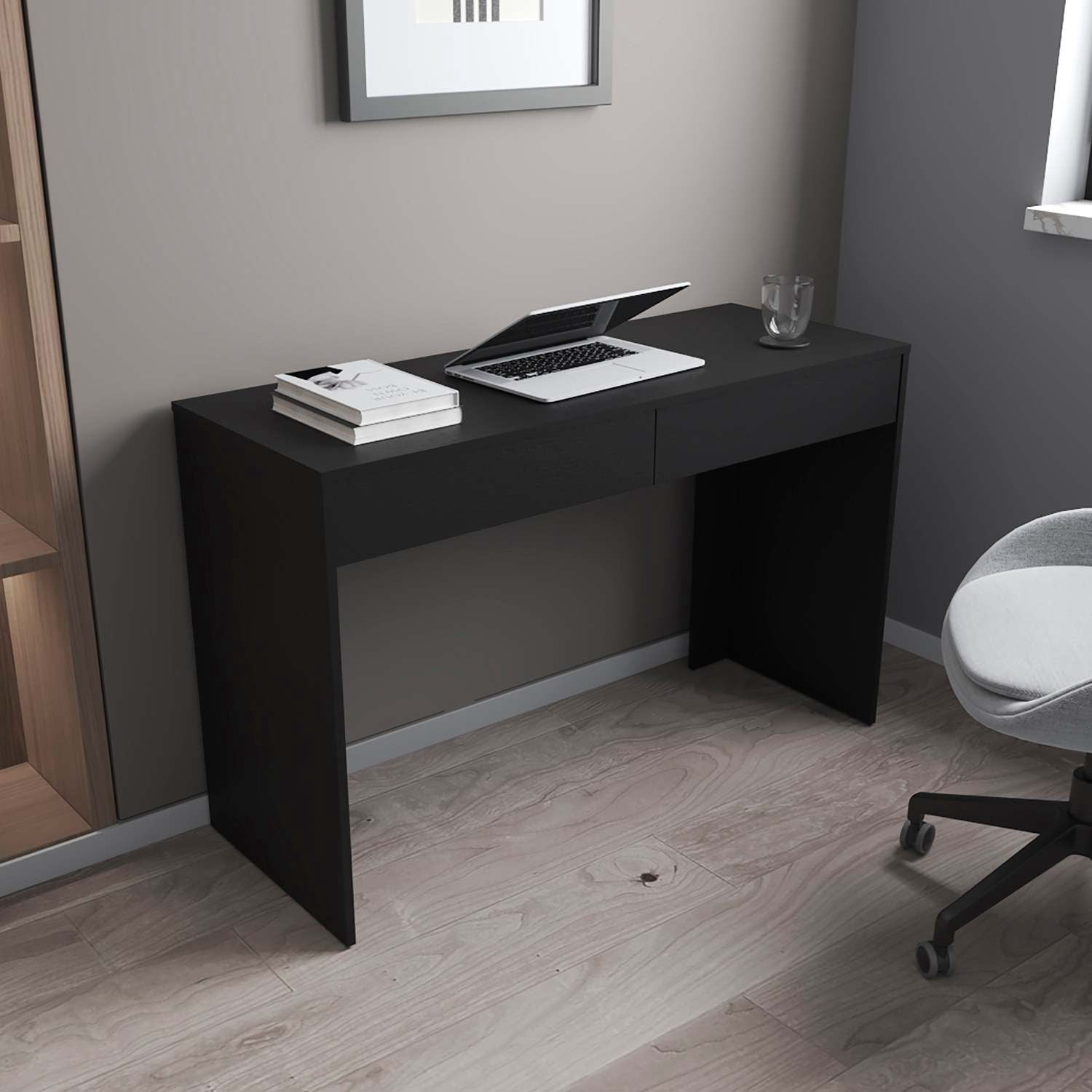 Asteroutdoor Wenge 2-Drawer Computer Desk