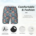thumbnail image 6 of Picia Popcorn On Blue Lines pattern Mens Swim Trunks with Compression Liner Stretch Beach Shorts Quick Dry with Zipper Pockets No-Chafing Board Shorts-Small, 6 of 9