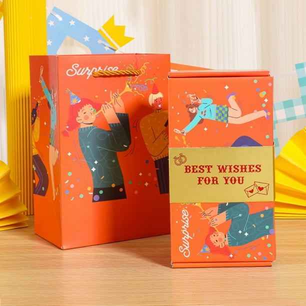 Fiudx Ofertas relámpago del día Caja de regalo sorpresa Bendiciones para ti Caja de regalo Crea regalos sorpresa Sobre rojo Caja de regalo romántica Bounce