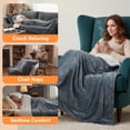 thumbnail image 6 of Qoosea Heated Blanket Throw Electric Blanket Twin Throw 50 * 60 inch with 9 Heating Levels 9 Timer Settings Auto Shut Off Soft Flannel Heating Blanket Wrap Warm for Home Office Room Gray, 6 of 9
