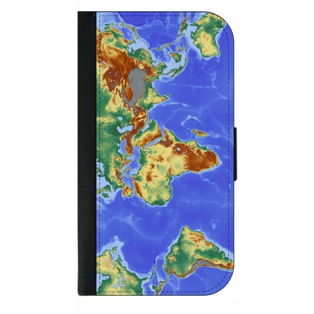 Glyde Phone - World Map Globe Geographic Continents Print Design - Phone Case Compatible with the Samsung Galaxy s9+ / s9 Plus - Wallet Style with Card Slots