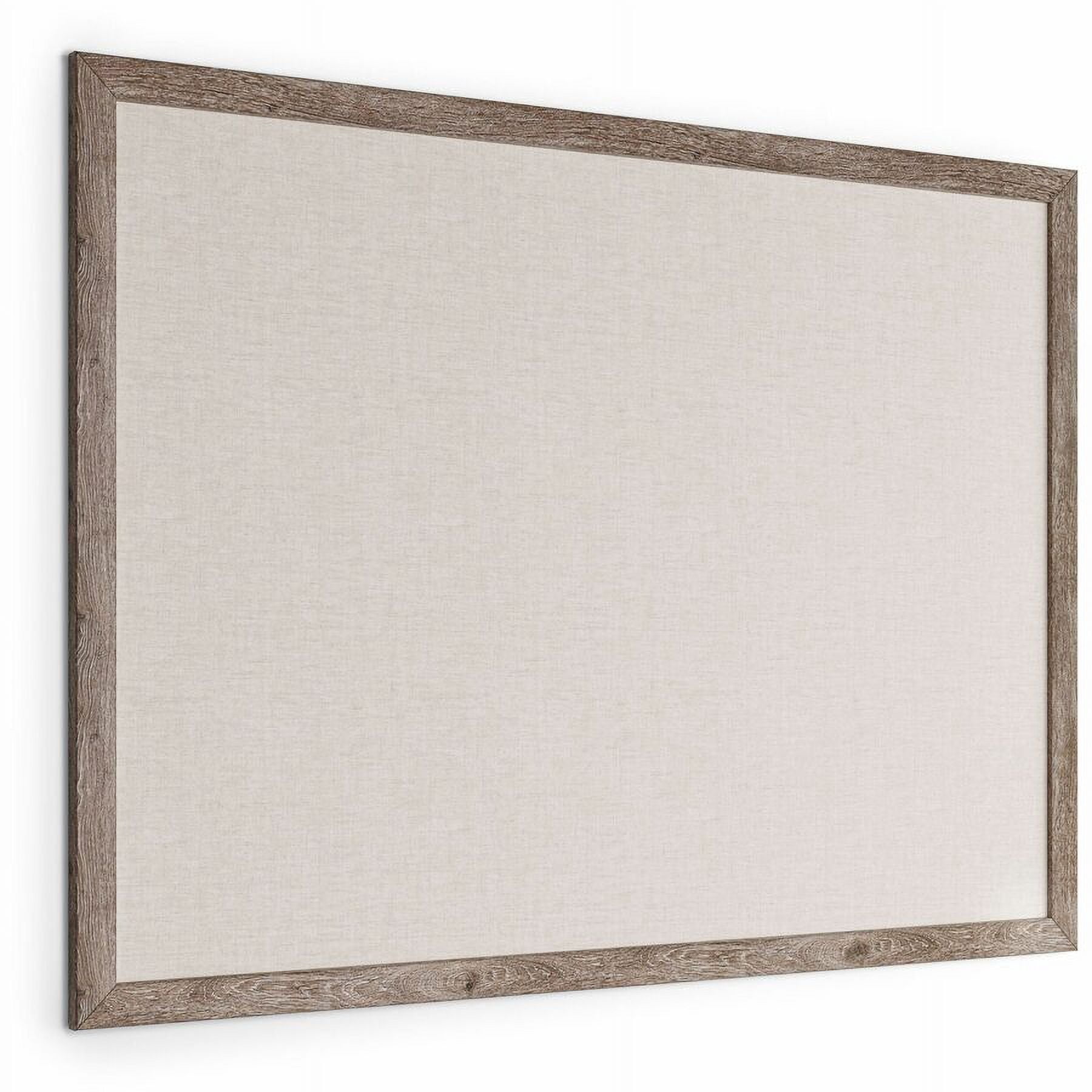 U Brands Linen Bulletin Board, 47" X 35" , Rustic Wood Frame (4894u0001)