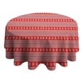 thumbnail image 4 of Red Christmas Folk Pattern Round Tablecloth 60"x60",Wrinkle Wipeable Table Cloth for Kitchen Dining Room Picnic Patio Party, 4 of 6