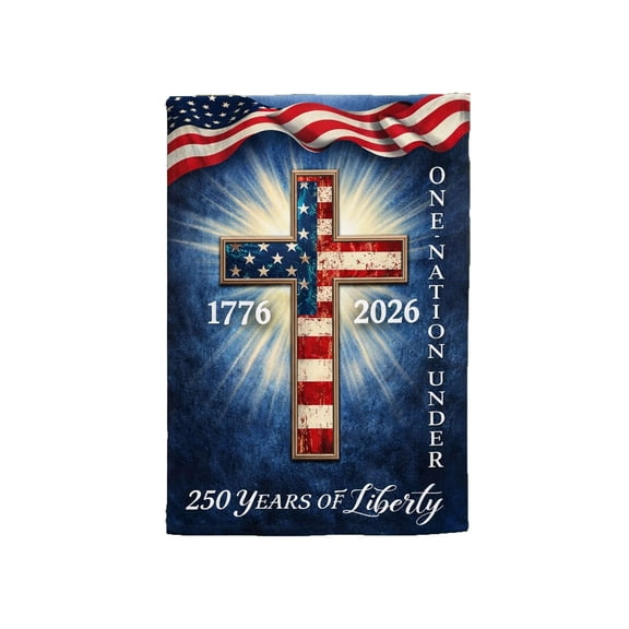 United States 250th Anniversary Double-Sided Garden Flag, "ONE-NATION UNDER 250 YEARS OF Liberty" Commemorative Merchandise for Outdoor Indoor Display, Patriotic Decoration