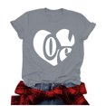 thumbnail image 2 of Meichang T-Shirt de la Saint-Valentin pour Femmes Imprimé Cœur T-Shirts Mignons Col Rond Manches Courtes T-Shirts de Vacances Saint-Valentin, 2 of 4