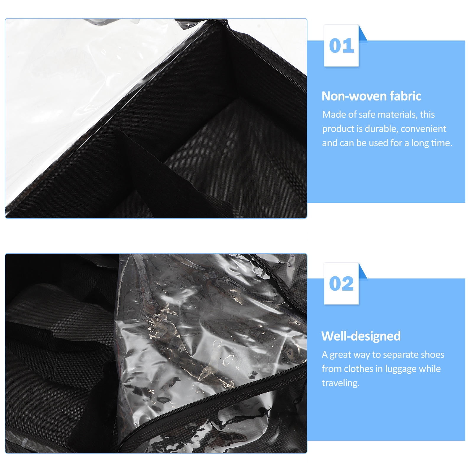 Luxshiny Shoe Storage Bag with Zipper, Underbed Organizer for Home, Travel, and Closet Space Saving