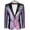 Blue-Violet, variant on Shiny Sequins Suit Jacket Blazer One Button Tuxedo for Party