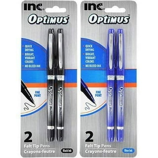 OfficeHub Compare to I-N-C Optimus 4 Felt Tip Fine Point 0.5mm Pens 2  Black/2 Blue - No Bleed Ink