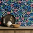 thumbnail image 5 of S4Sassy Peel and Stick Wall Covering, Blossom Mix Print Removable Walls Wrap -Blue Instant Makeover Wall Mural for Bathroom, Closet Interior- Self-Adhesive Wallpaper Vinyl -25"x240" inch, 5 of 9