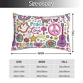 thumbnail image 2 of Zufioo Peace Love and Dove Flower Power Print Double-Sided Throw Pillow Cover, Pillow Protector Home Decor - With Hidden Zipper, Suitable for Bedroom, Living Room, Car Interior-20"x30", 2 of 6