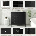 thumbnail image 3 of 36" Bathroom Vanity Sink, Vanity Cabinet with Ceramic Sink and Tip-out Drawers, Freestanding Bathroom Sink Base Vanities Cabinets for Bathroom, Easy Assembly, Black, 3 of 7