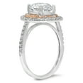 thumbnail image 2 of 2.6 ct Round Cut Moissanite with Simulated Diamond Halo Accents 14K White/Rose Gold Womens Engagement Ring, 2 of 6