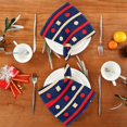 thumbnail image 3 of Iauyy Satin Napkins Set of 1- Navy Red-geometric Stripe DIY Printing Decoration Cloth Napkin- Easy Care for Home/Party, 3 of 8