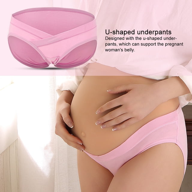 Calzoncillos de mujer embarazada, calzoncillos de algodón transpirables en forma de U, calzoncillos de cintura baja, rendimiento de alta gama