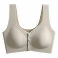 thumbnail image 2 of TrendVibe365 Maternity Bras for Breastfeeding Womens Maternity Wireless Push up Bralettes Padded Button Front Adjustable Strap Bustier Full Coverage Crop Cami Top Comfort Underwear Brown M, 2 of 3