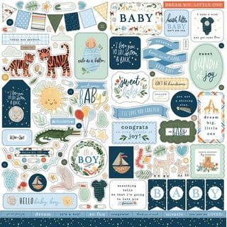 Boho Baby Stickers, 12x12 Sticker, Scrapbook Paper, Baby Shower