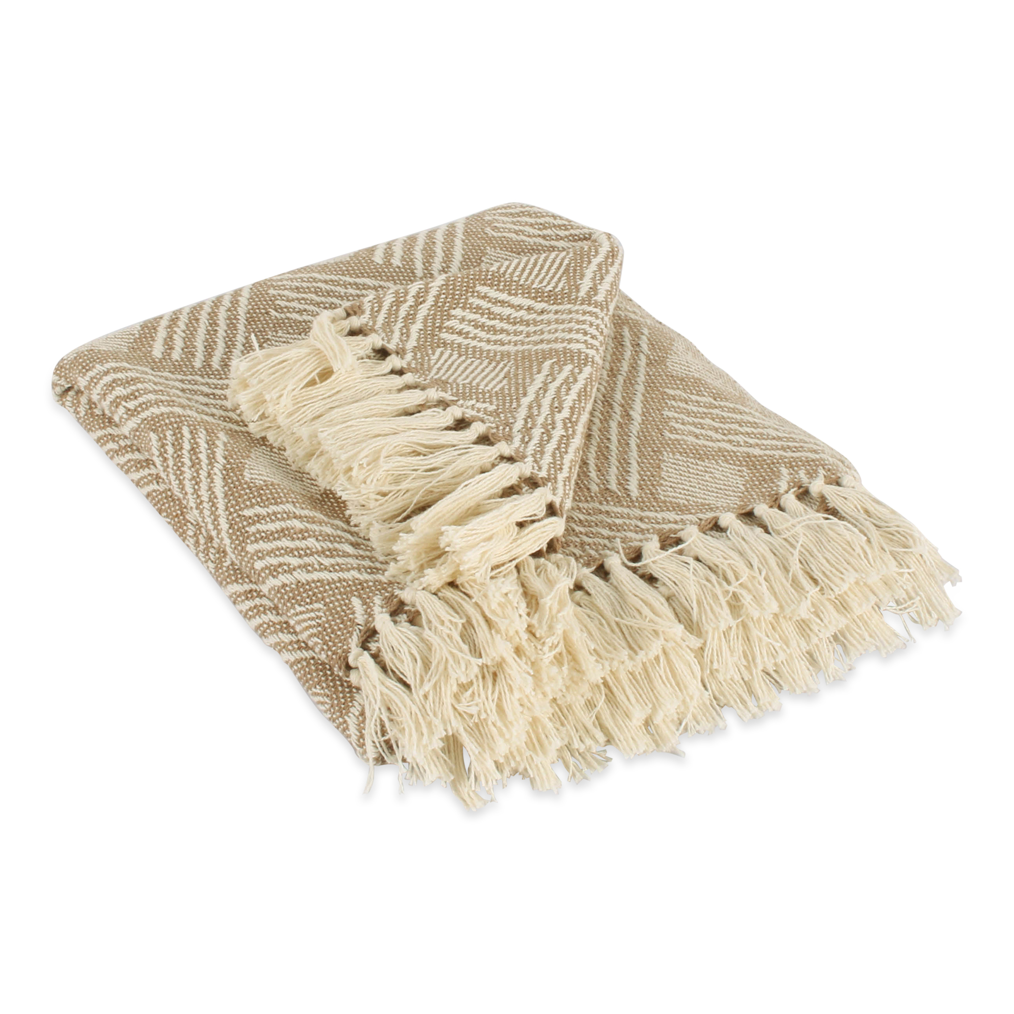 DII Basket Weave Cotton Woven Throws, Beige