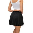 thumbnail image 4 of Siliteelon Women Ruffle Mini Skirt Flowy Skort High Waisted Bubble Hem Built-in Shorts with Pockets, 4 of 6
