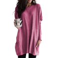 thumbnail image 1 of Plus Size Pull à Manches Longues pour Femmes Hauts Longs Décontractés Chandails en Molleton T-Shirts, 1 of 2