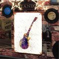 thumbnail image 2 of Placa Metal Vintage Guitarra Pintura Hierro Rectangular Arte Pared Del 20x30cm, 2 of 9