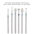 thumbnail image 3 of Noref Accessoires pour Perceuse à Ongles, 5 Types 6 Pcs/pack Kit de Perceuse en Acier Inoxydable pour Nail Art Accessoires de Perceuse à Ongles Manucure, Tête de Perceuse à Ongles en Acier Inoxydable, 3 of 8