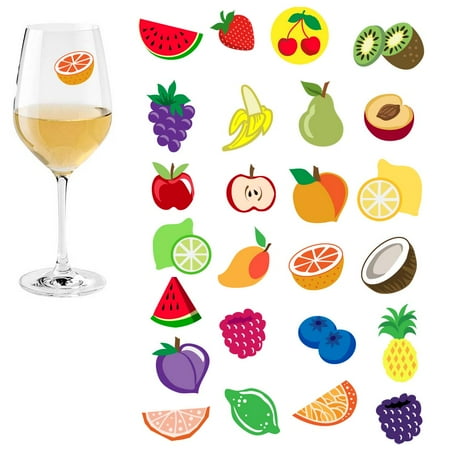 - Avery Barn 25pc Mixed Shape Party Supply Wine Glass Marker Silicone Stickers Set
