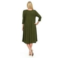 thumbnail image 4 of Pastel by Vivienne Women's A-Line Trapeze Midi Dress Plus Size Olive XXX-Large, 4 of 4