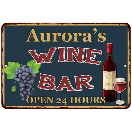 Aurora Bar - Aurora's Green Wine Bar Wall Décor Kitchen Gift 8x12 Metal 208120043544