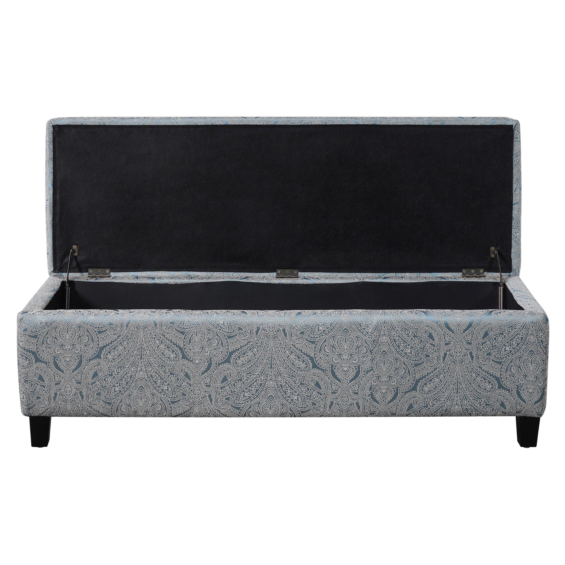 Christopher Knight Home 51" Storage Ottoman Bench, Upholstered Lift-Top with Wood Legs, Jacquard