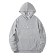 thumbnail image 2 of Zaldita Men's Long Sleeve Plain Hooded Sweatshirt Hoodie Drawstring Pullover Top with Pocket Gray S, 2 of 4